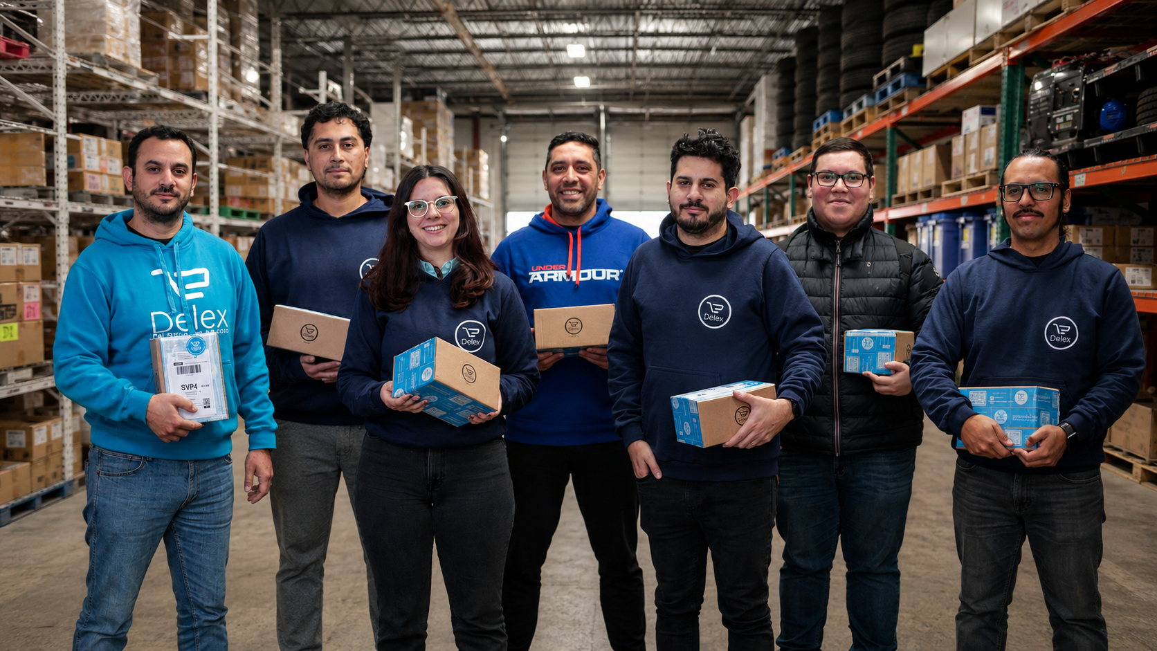 Equipo Delex en bodega industrial
